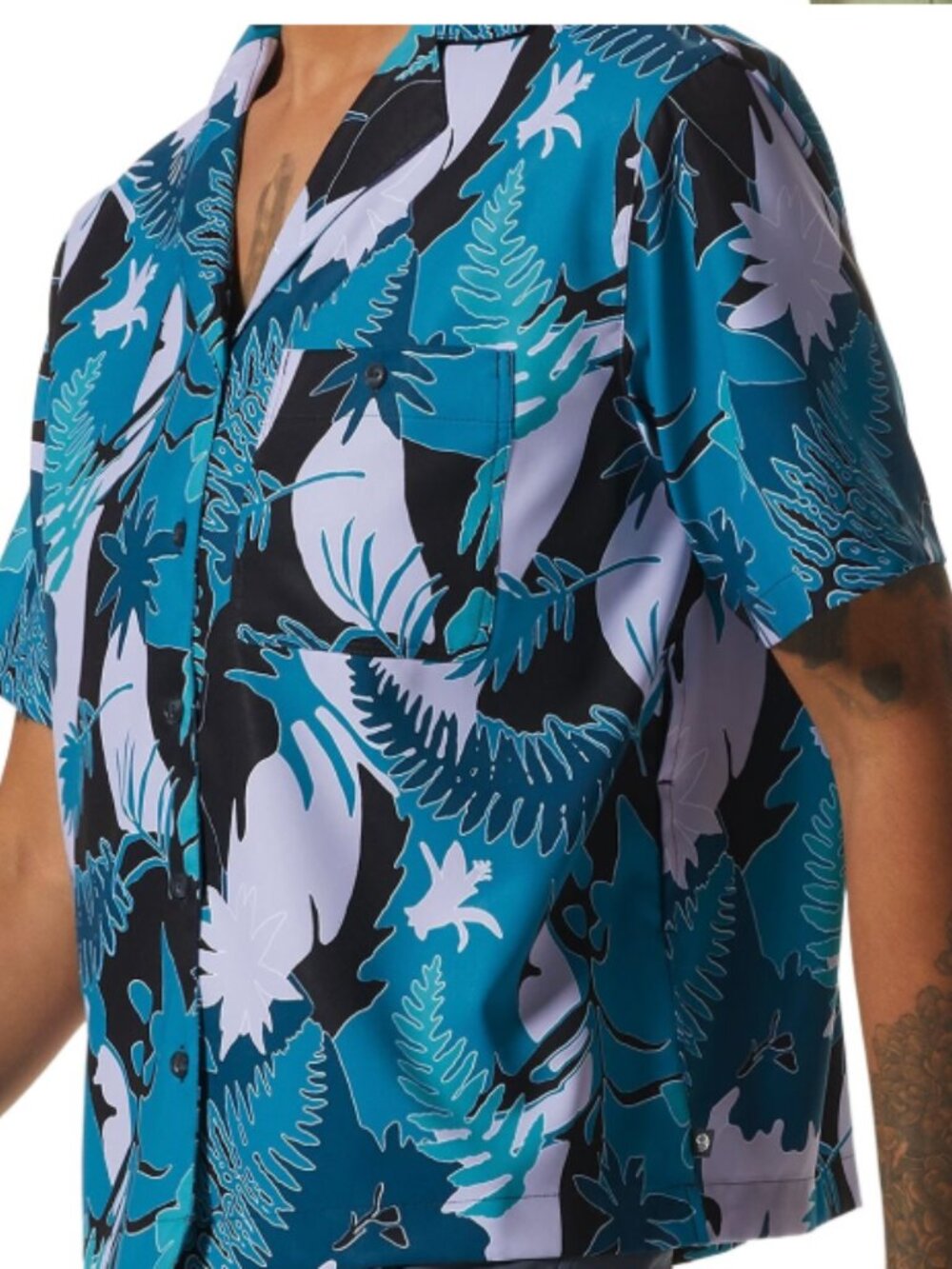 Mountain Hardwear Shade Lite Shirt Women's XL Green Floral Tropical Summer UPF